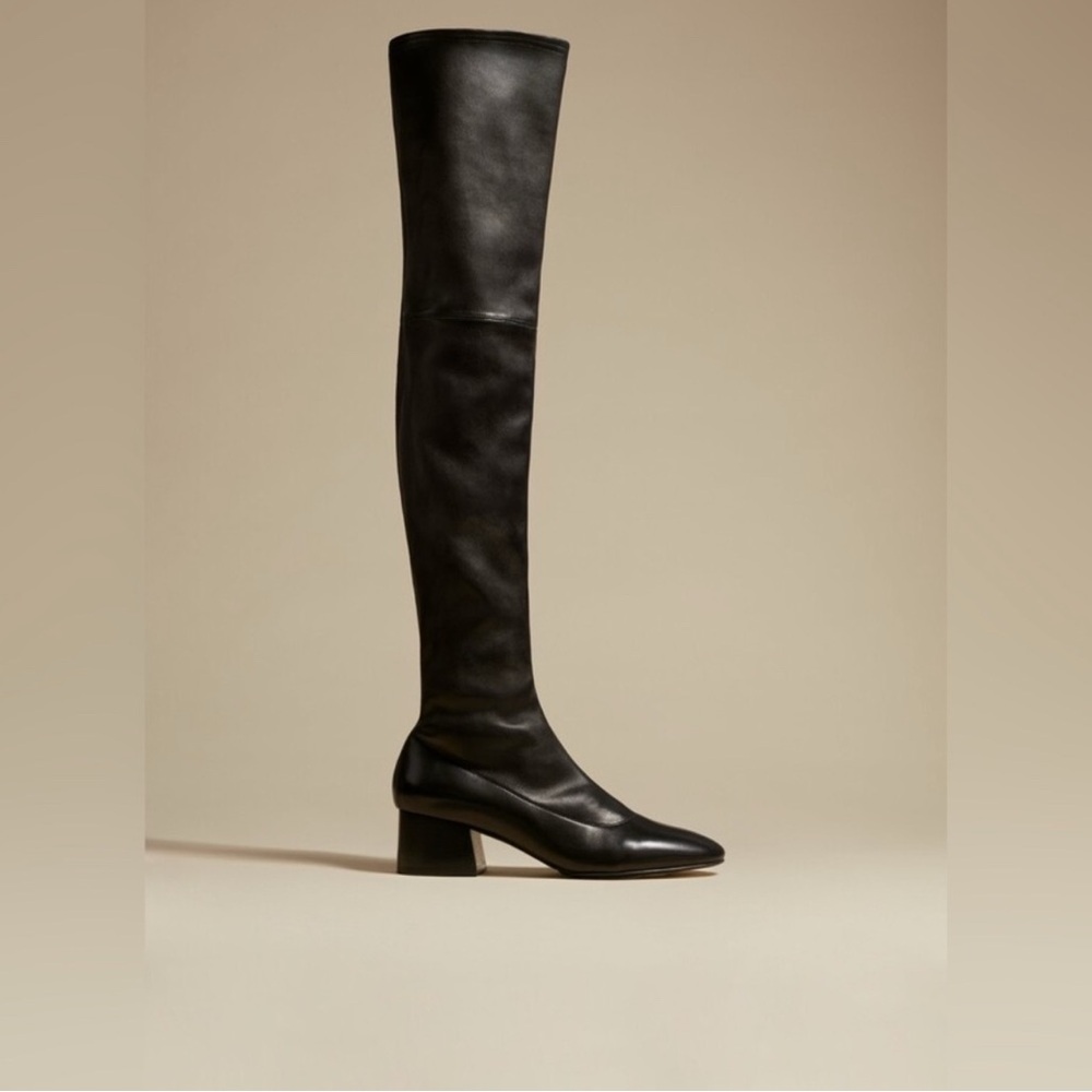 KHAITE The Sedona Boot in Black Leather Boots